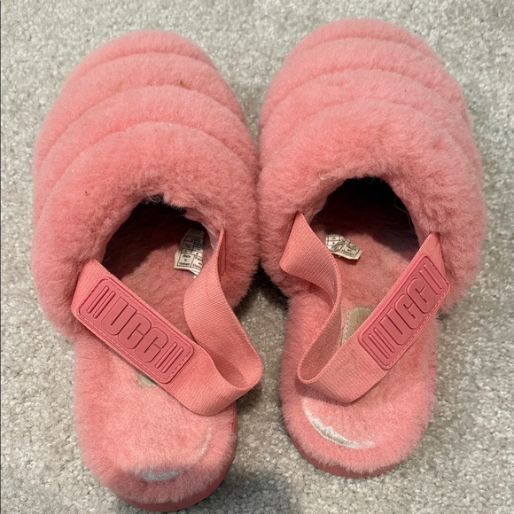 UGG Shoes - UGG Pink Fluffy Slippers